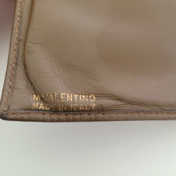 Valentino Bifold Card Bill Holder Brown Wallet Medium Vintage Kisslock Italian - Picture 4 of 11